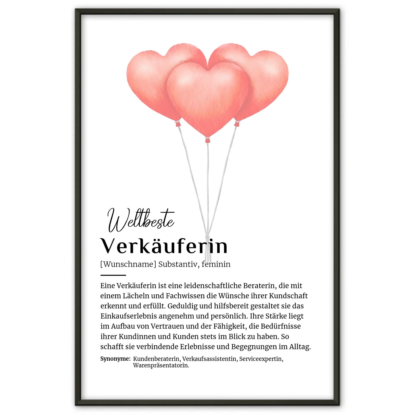 Personalisierte Poster Definition mit Namen Definitionsposter