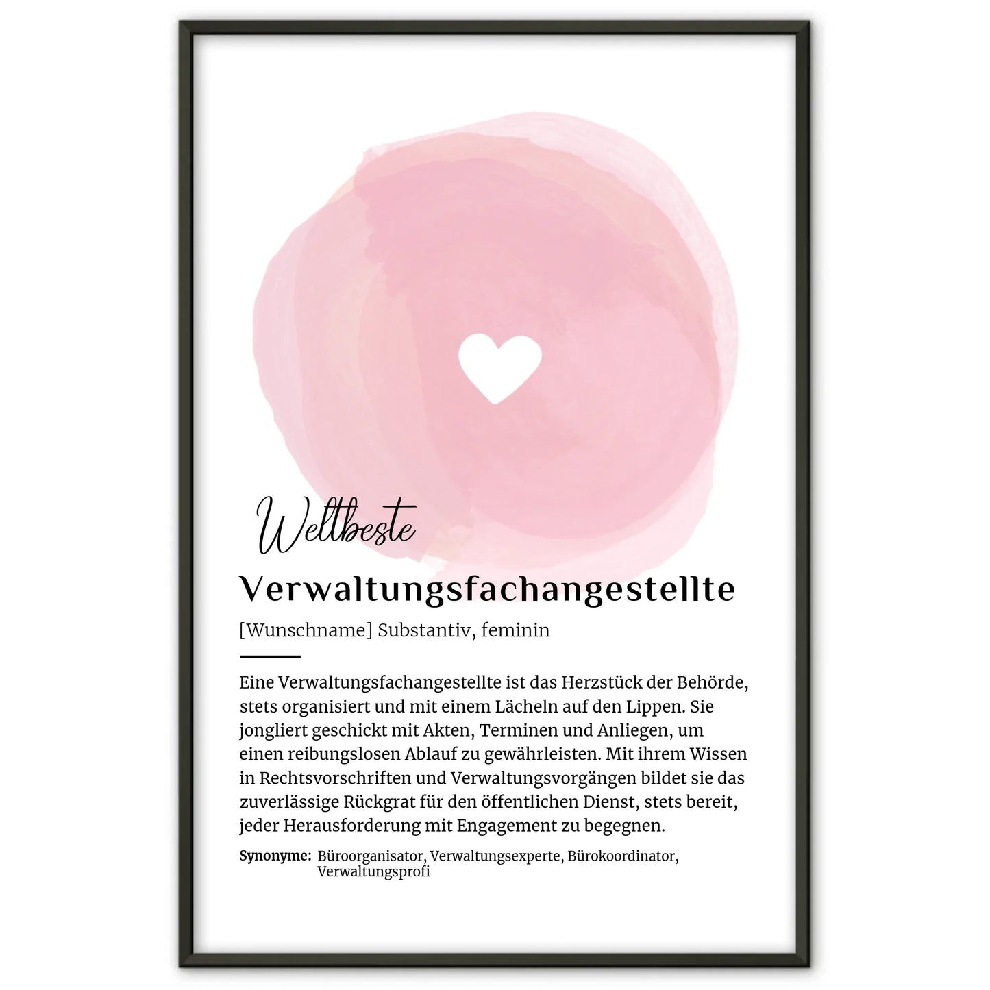 Personalisierte Poster Definition für Verwaltungsfachangestellte mit Namen