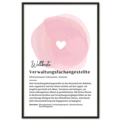 Personalisierte Poster Definition für Verwaltungsfachangestellte mit Namen