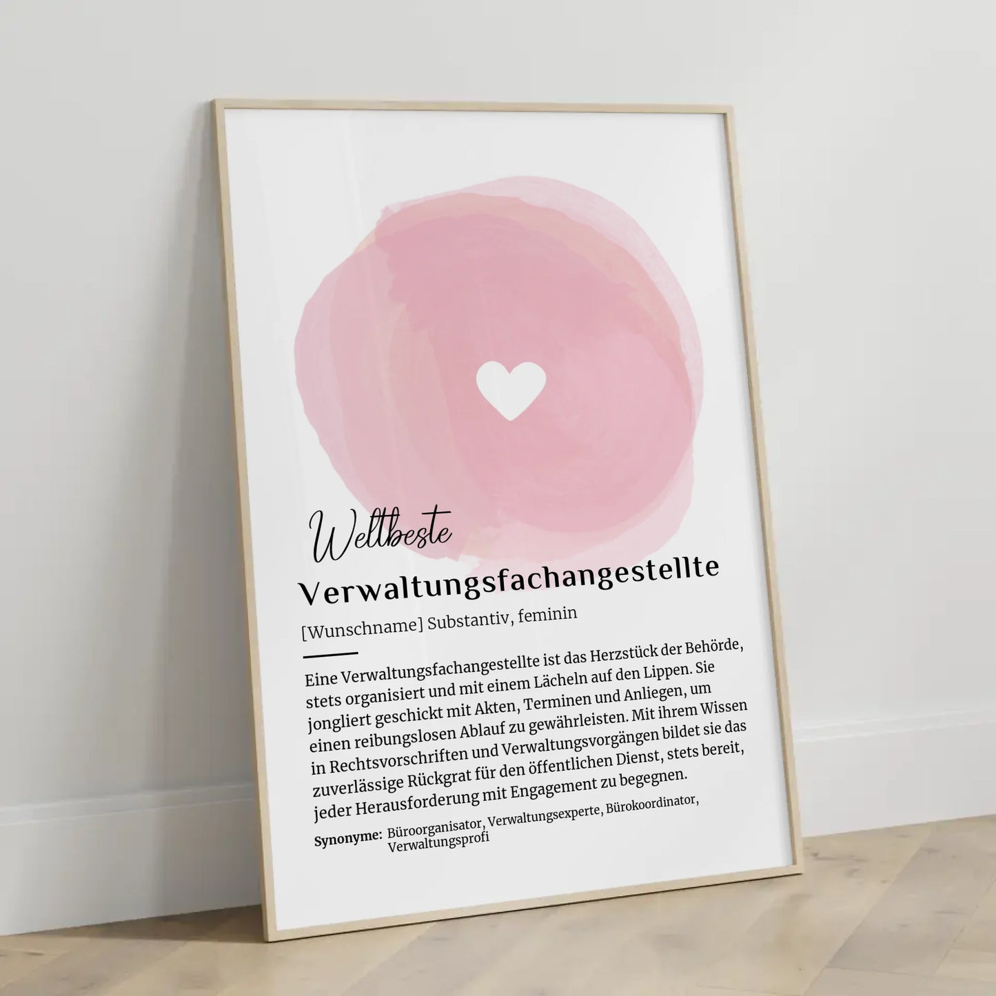 Personalisierte Poster Definition für Verwaltungsfachangestellte mit Namen
