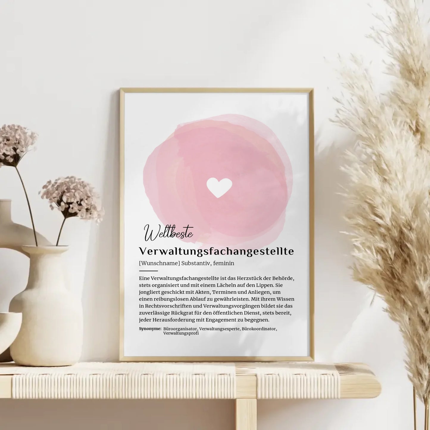 Personalisierte Poster Definition für Verwaltungsfachangestellte mit Namen