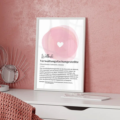 Personalisierte Poster Definition für Verwaltungsfachangestellte mit Namen