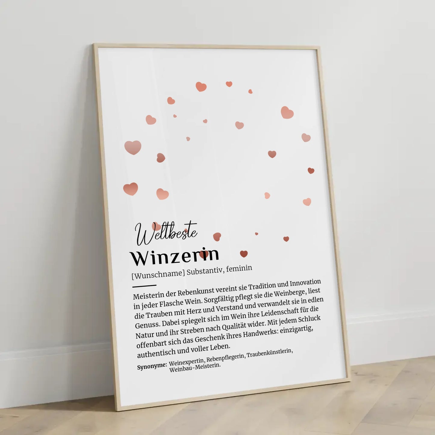 Personalisierbares Poster Definition Winzerin mit Namen