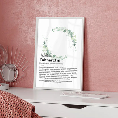 Poster Definition Zahnärztin mit Namen Geschenk personalisiert