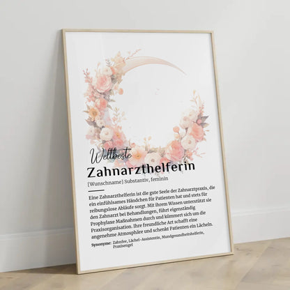Poster Definition Zahnarzthelferin mit Namen Definitionsposter