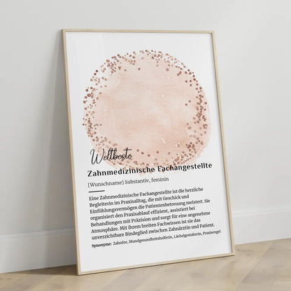 Personalisierte Poster Definition Zahnmedizinische Fachangestellte mit Namen Geschenk