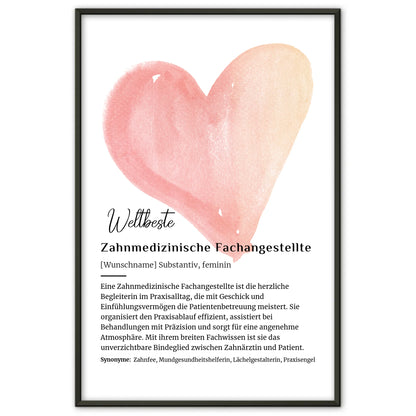Personalisierte Poster Definition Kosmetikerin mit Namen