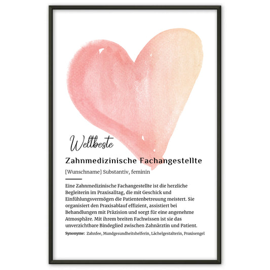 Personalisierte Poster Definition Kosmetikerin mit Namen