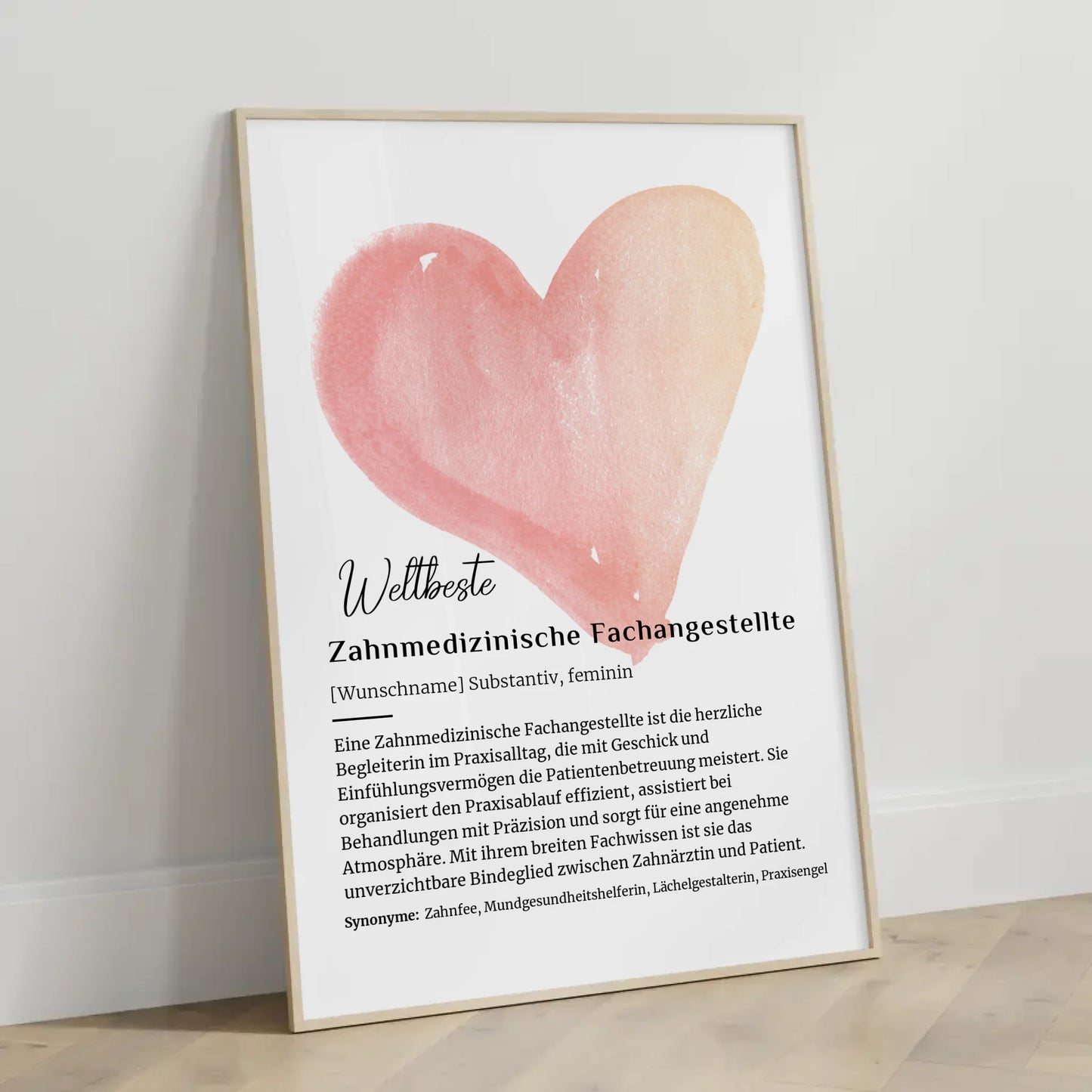 Personalisierte Poster Definition Kosmetikerin mit Namen