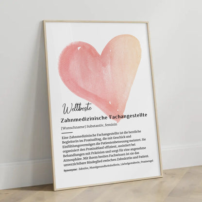 Personalisierte Poster Definition Kosmetikerin mit Namen