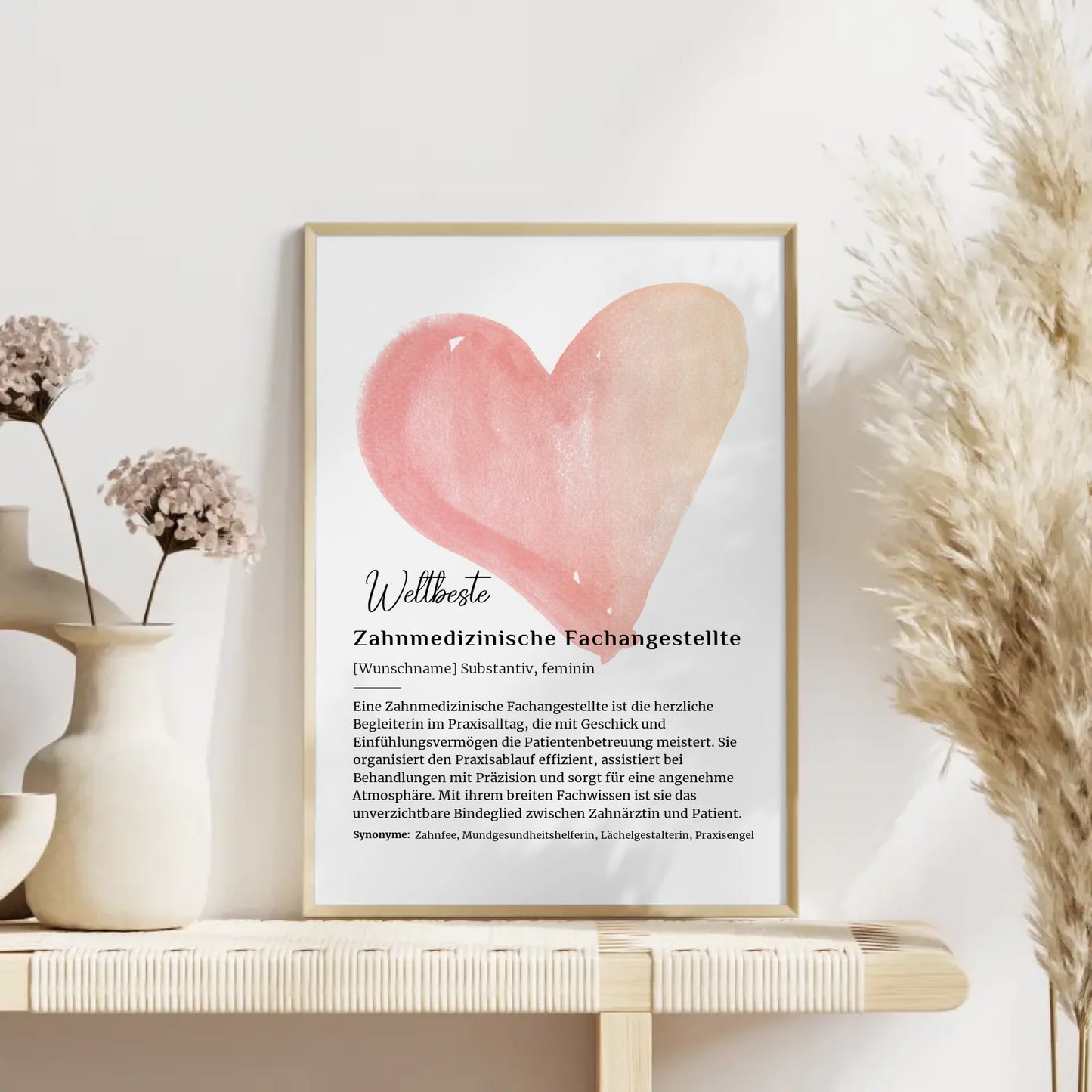 Personalisierte Poster Definition Kosmetikerin mit Namen