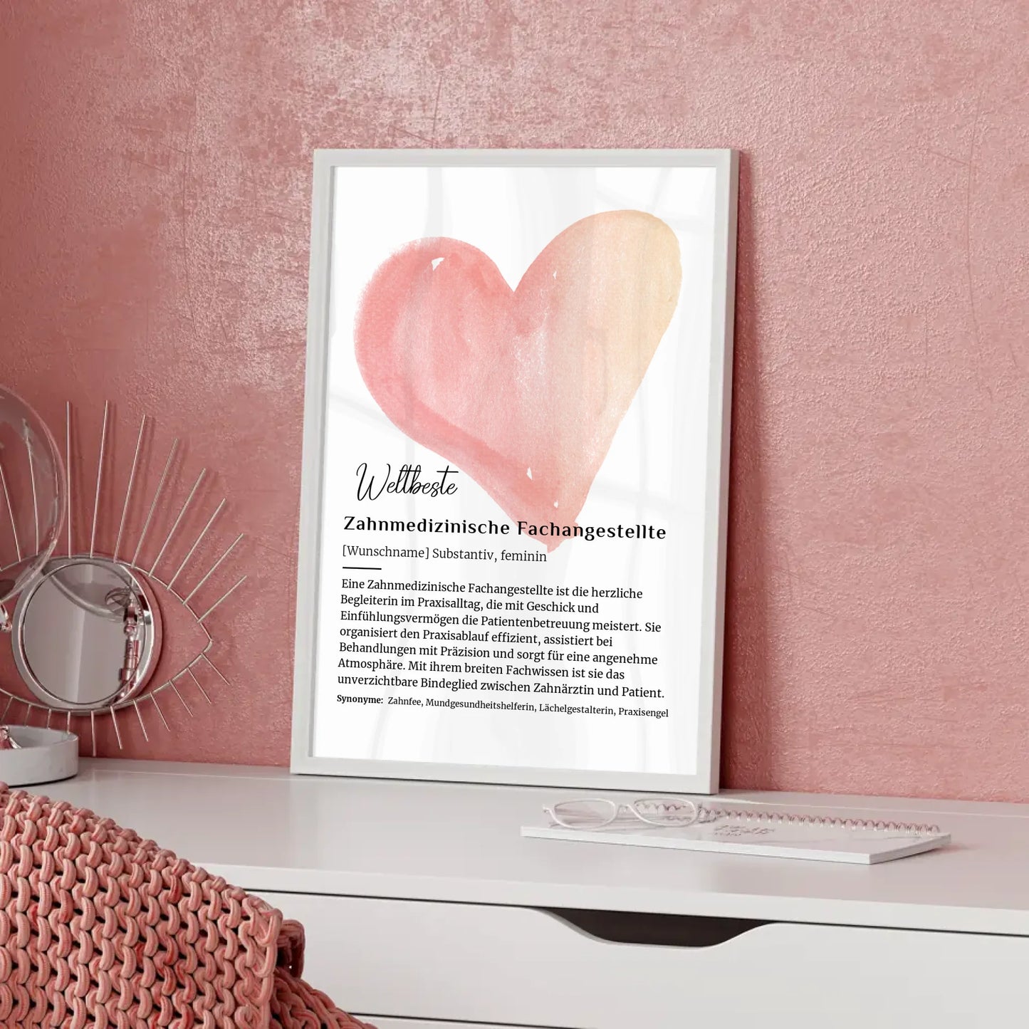 Personalisierte Poster Definition Kosmetikerin mit Namen