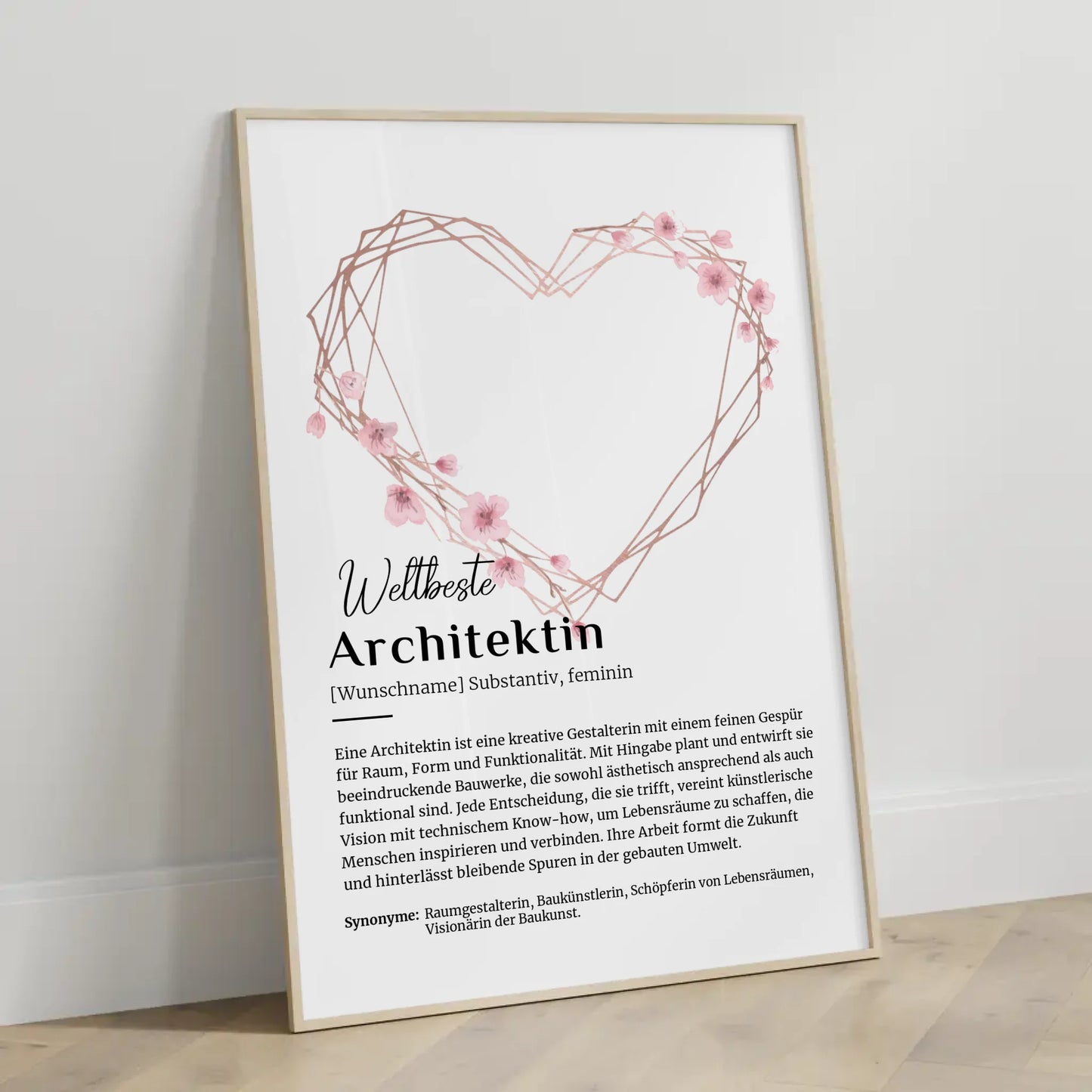 Personalisierte Poster Definition Architektur mit Namen Geschenk