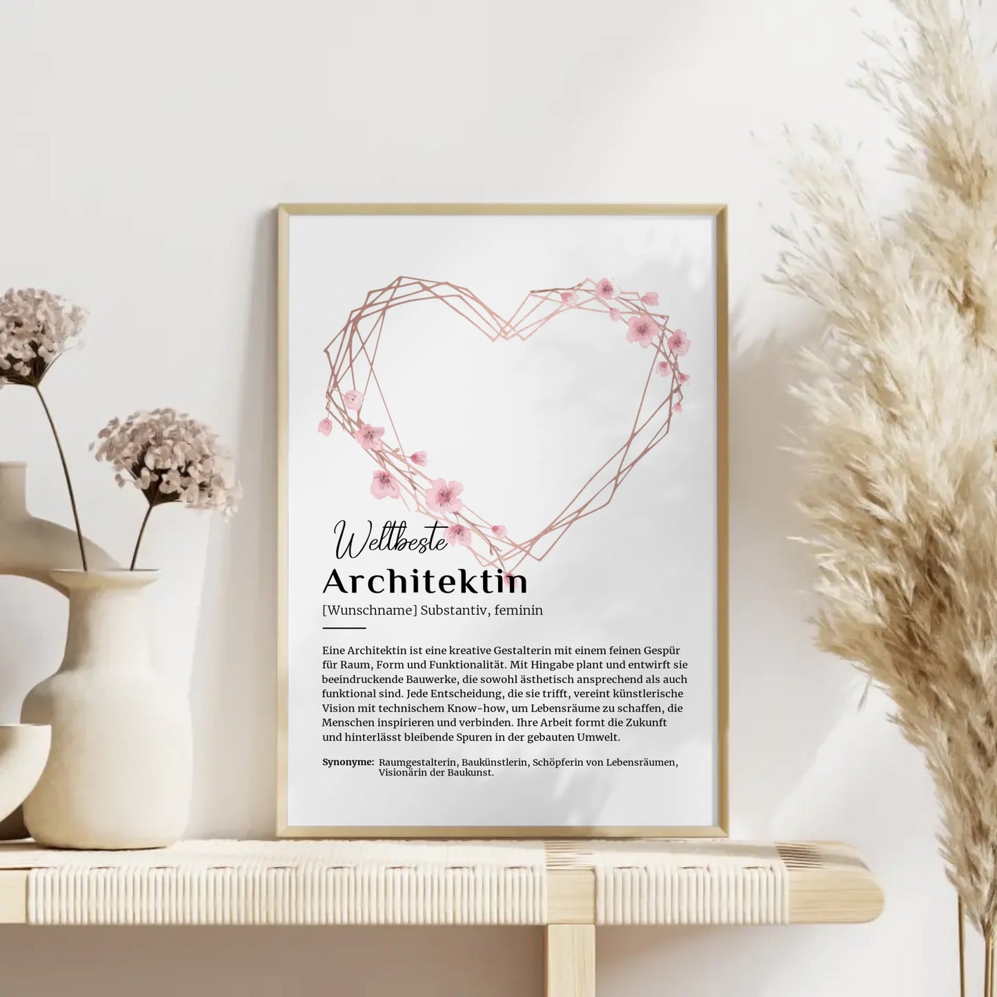 Personalisierte Poster Definition Architektur mit Namen Geschenk