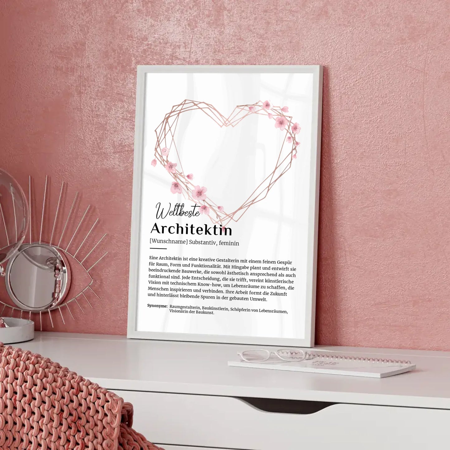 Personalisierte Poster Definition Architektur mit Namen Geschenk