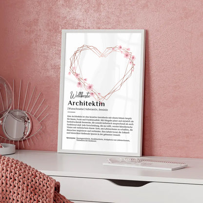 Personalisierte Poster Definition Architektur mit Namen Geschenk