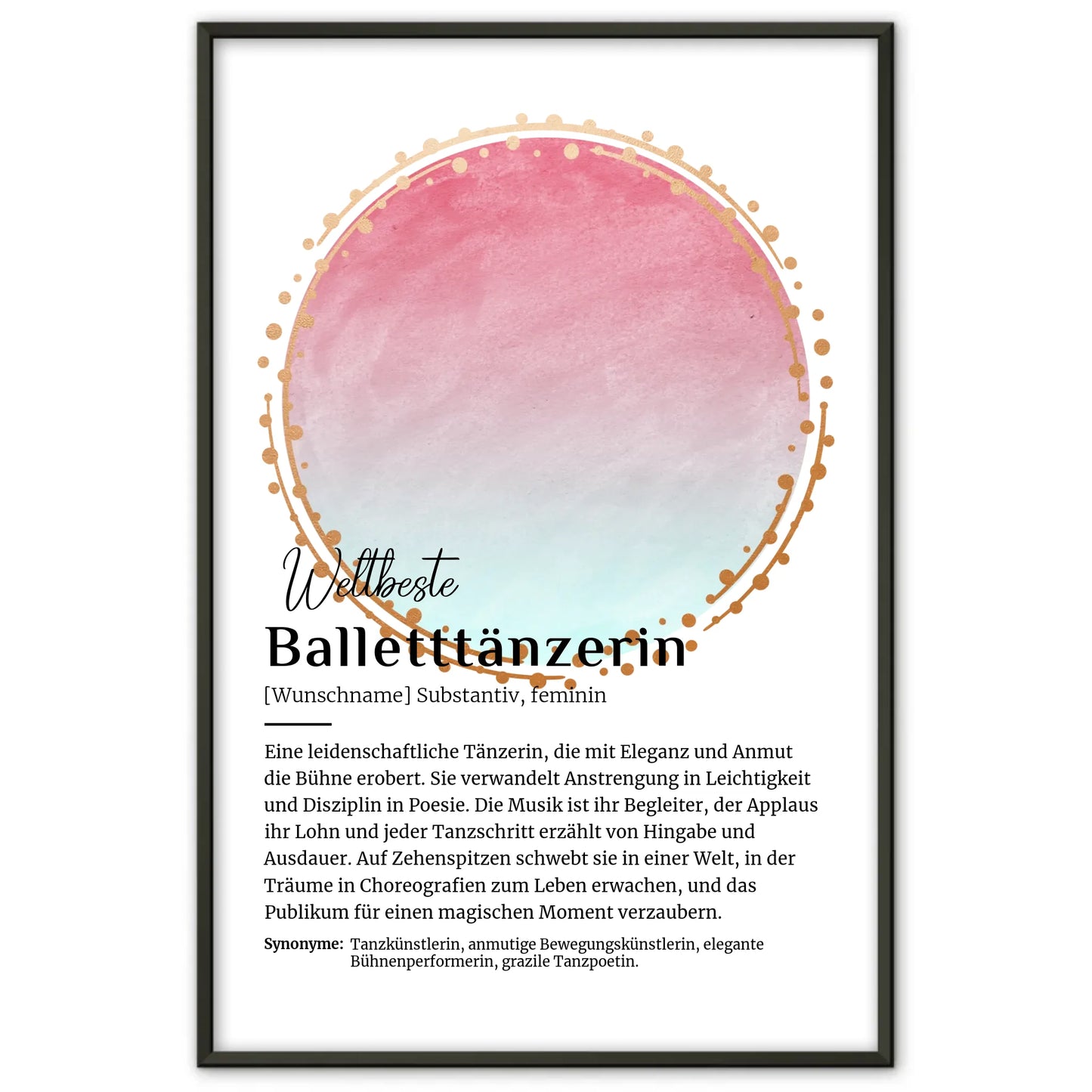 Poster Definition Balletttänzerin mit Namen Geschenk