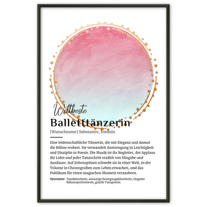 Poster Definition Balletttänzerin mit Namen Geschenk