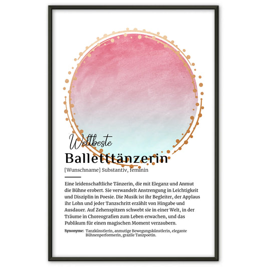 Poster Definition Balletttänzerin mit Namen Geschenk