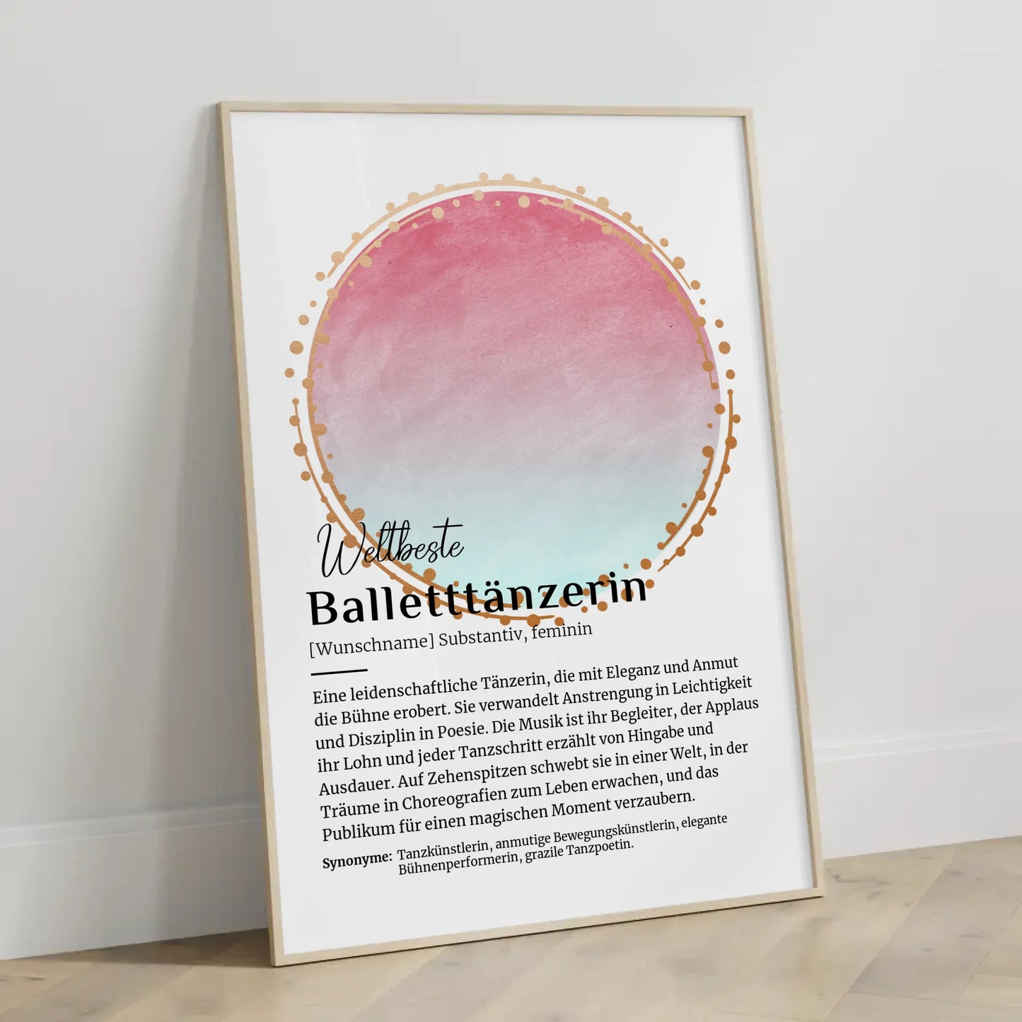 Poster Definition Balletttänzerin mit Namen Geschenk