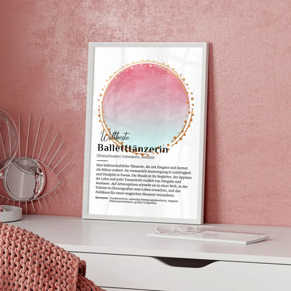Poster Definition Balletttänzerin mit Namen Geschenk