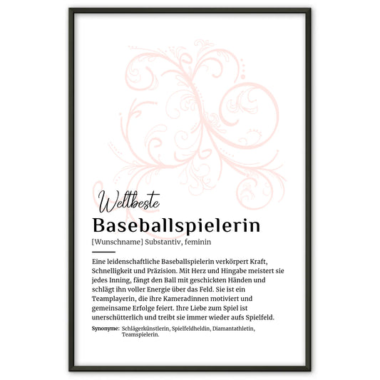 Poster Definition Baseballspielerin mit Namen Definitionsposter