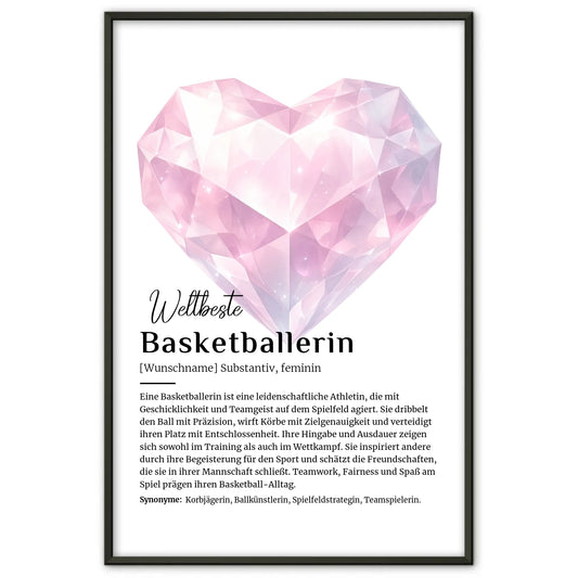 Personalisierte Poster Definition Basketballerin mit Namen Geschenk