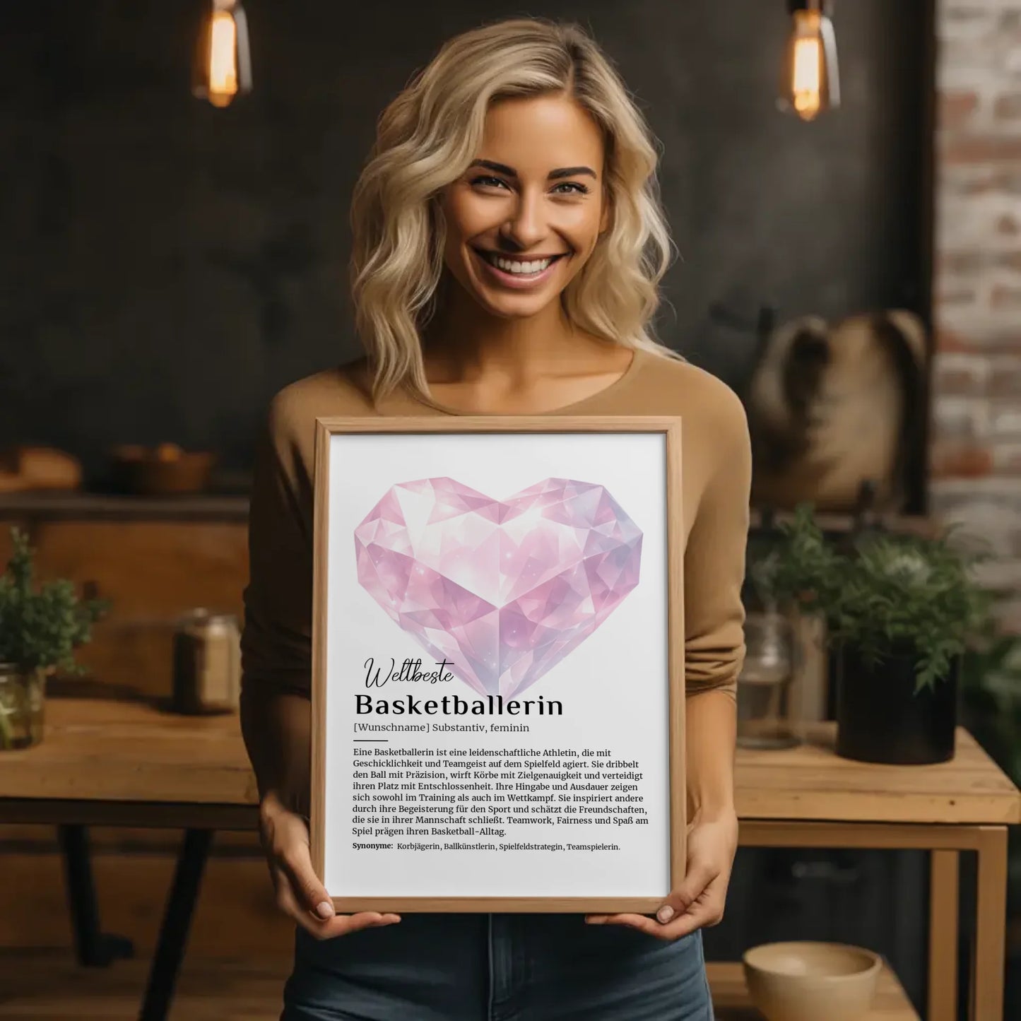 Personalisierte Poster Definition Basketballerin mit Namen Geschenk