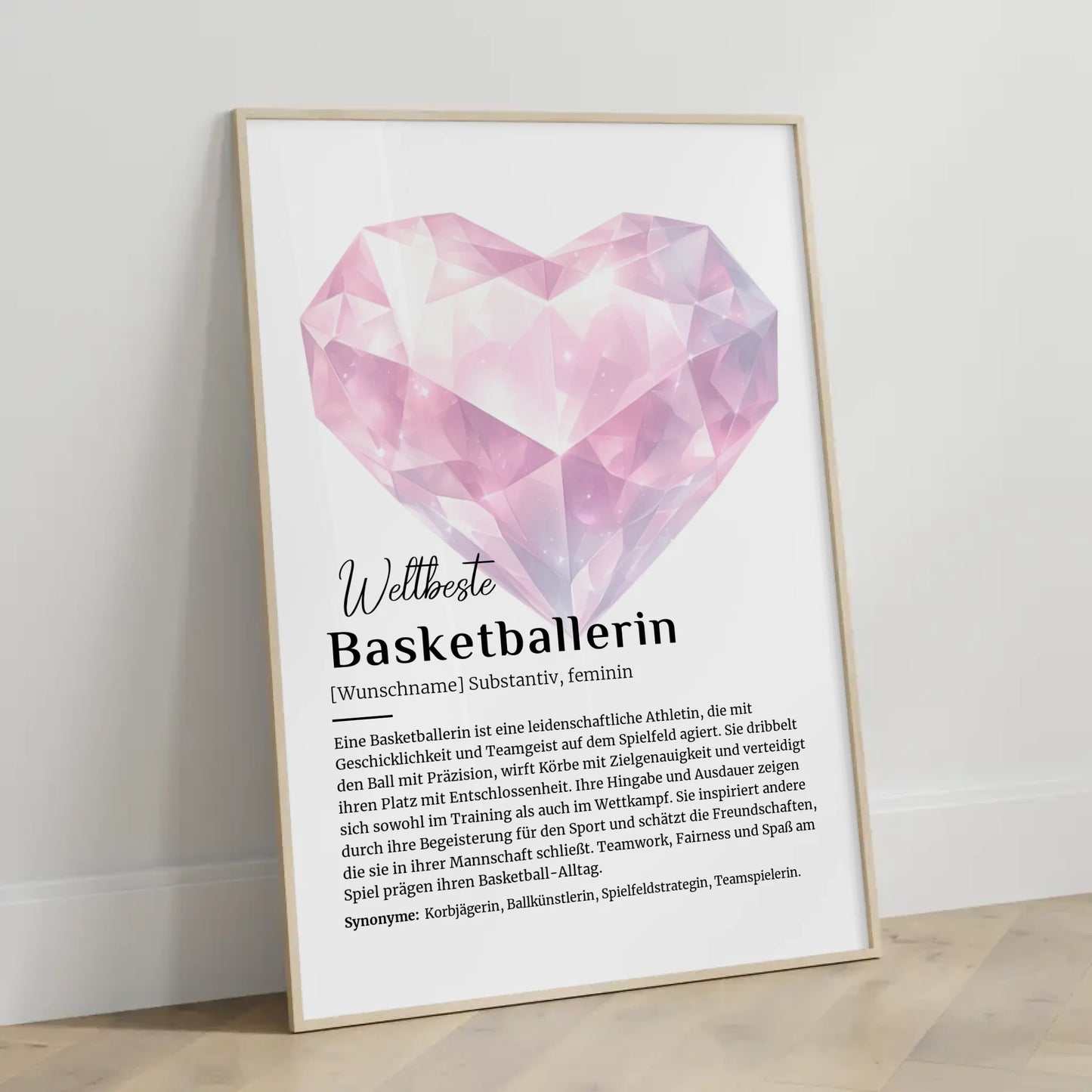 Personalisierte Poster Definition Basketballerin mit Namen Geschenk