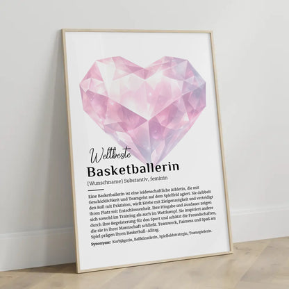 Personalisierte Poster Definition Basketballerin mit Namen Geschenk