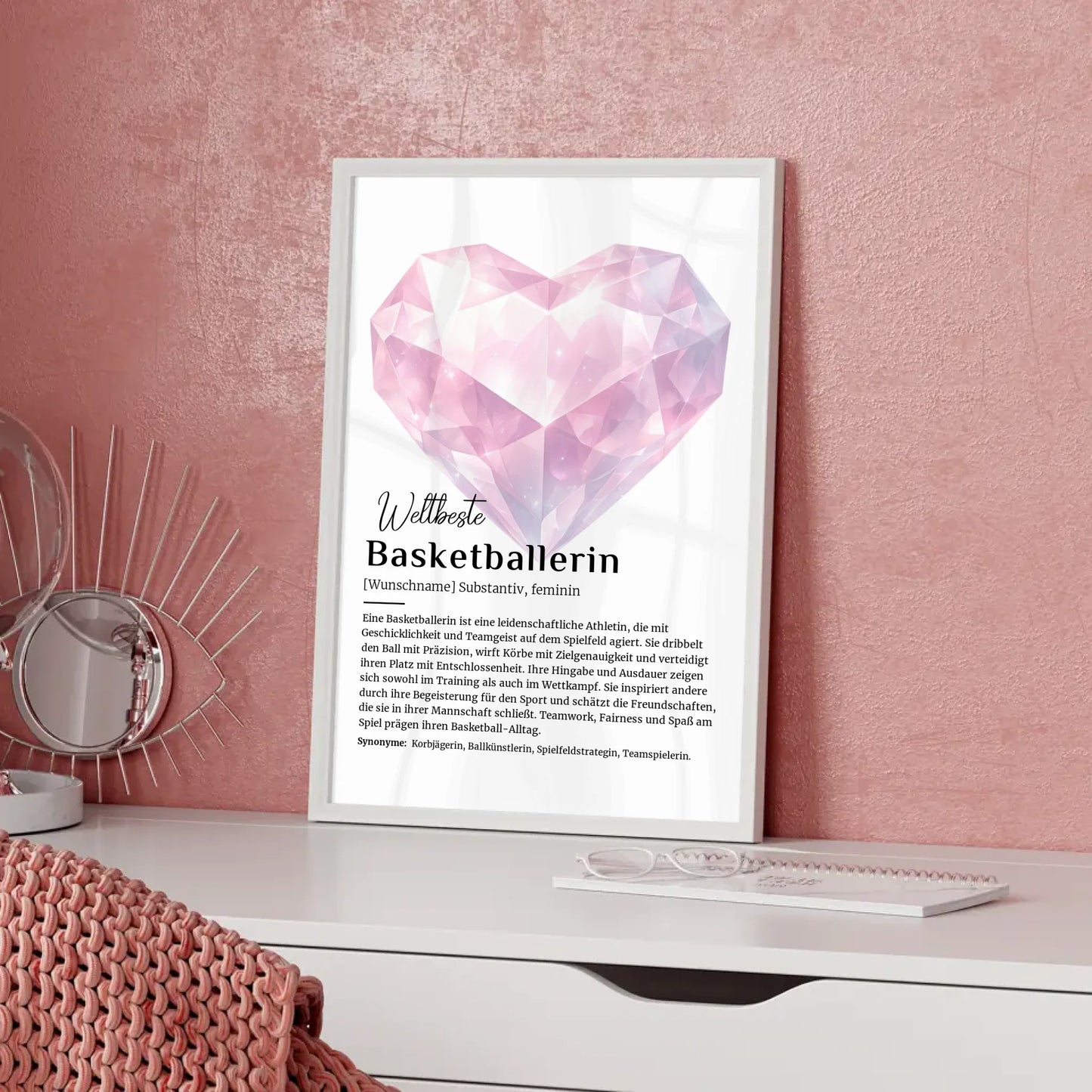 Personalisierte Poster Definition Basketballerin mit Namen Geschenk