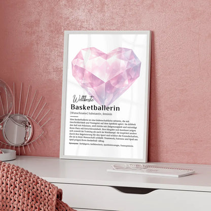 Personalisierte Poster Definition Basketballerin mit Namen Geschenk