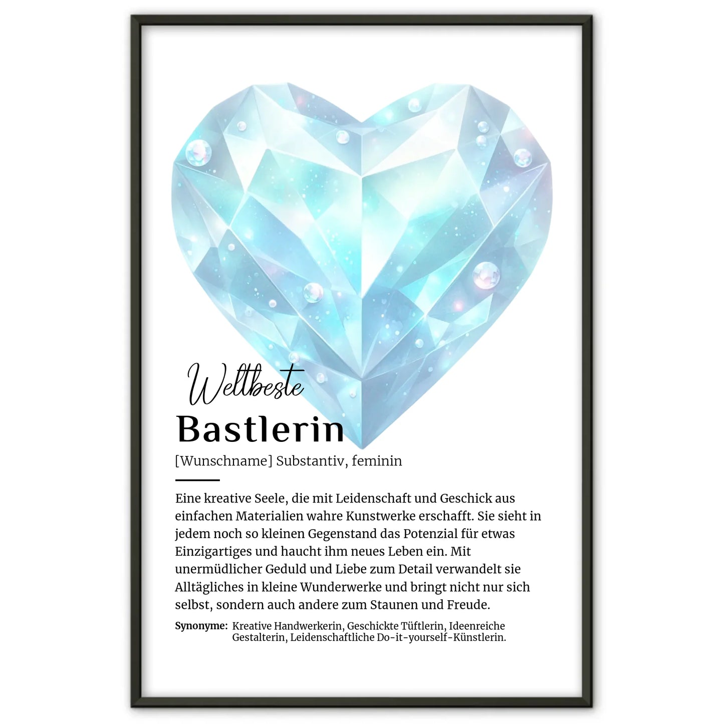 Personalisierte Poster Definition für Bastlerin mit Namen