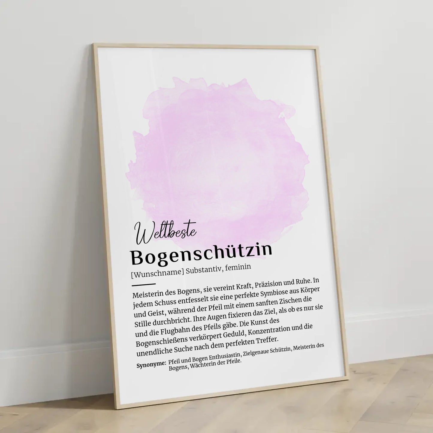 Personalisierte Poster Bogenschützin Geschenk mit Namen