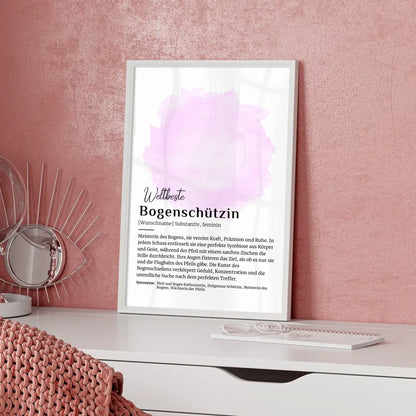 Personalisierte Poster Bogenschützin Geschenk mit Namen