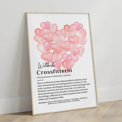 Personalisierte Poster Definition für Crossfitterin mit Namen