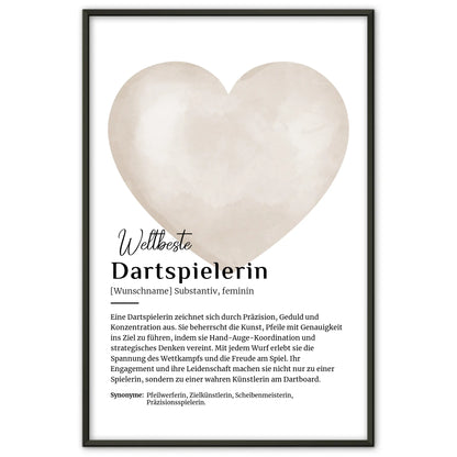 Personalisierte Poster Definition Dartspielerin mit Namen
