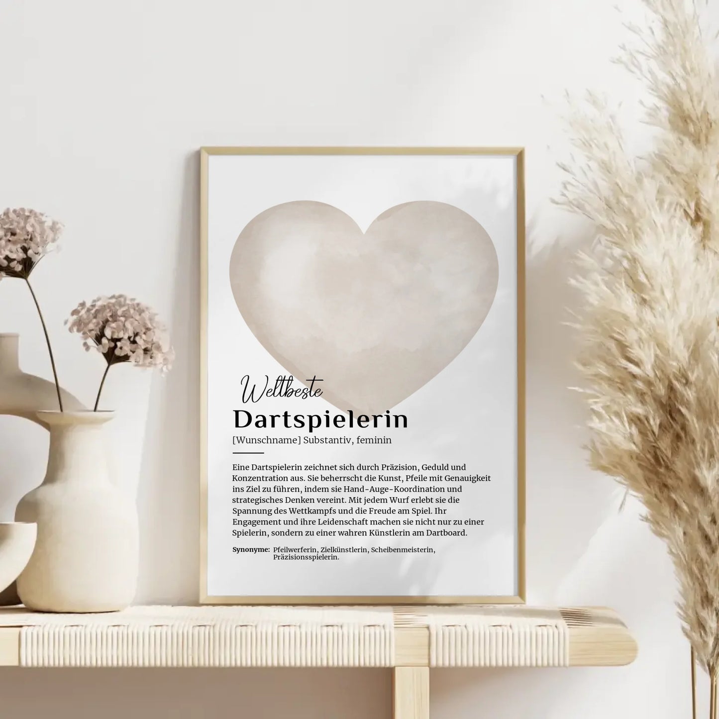 Personalisierte Poster Definition Dartspielerin mit Namen