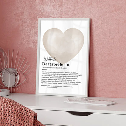 Personalisierte Poster Definition Dartspielerin mit Namen