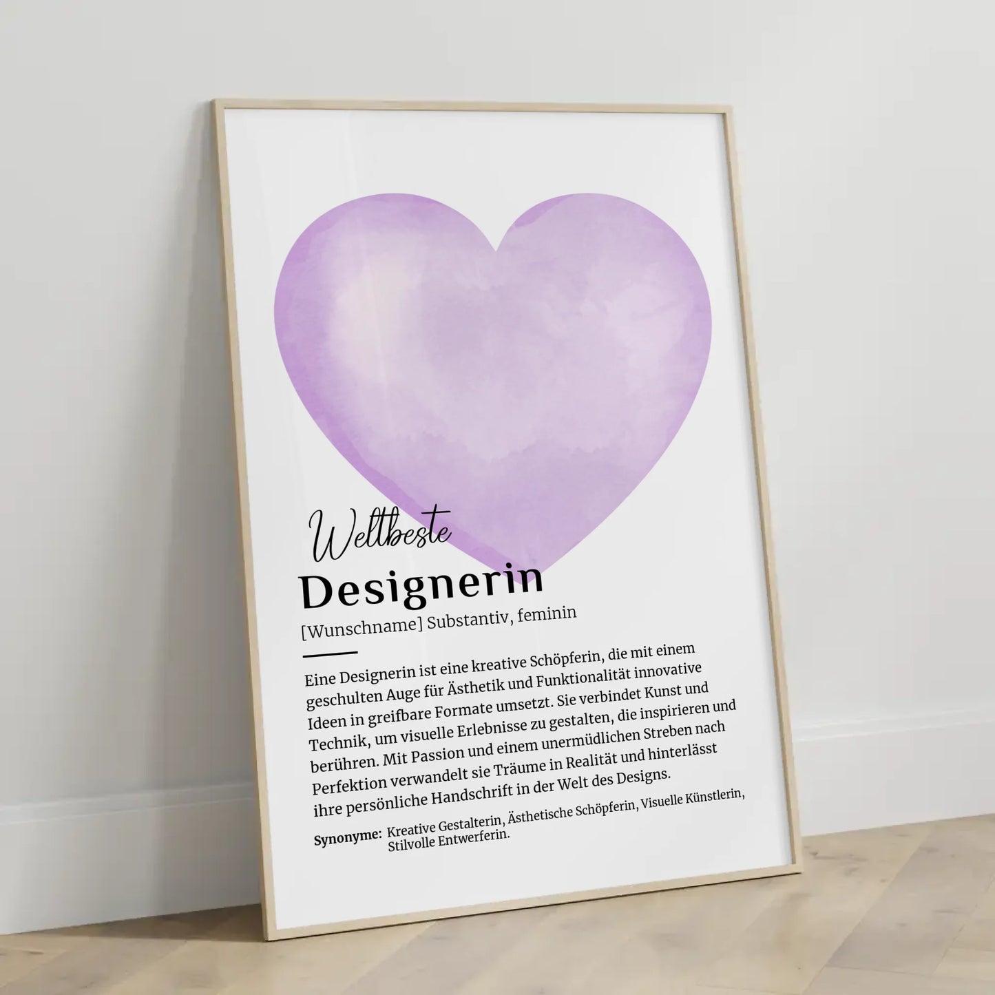 Poster Definition Designerin Design mit Namen Geschenk personalisiert