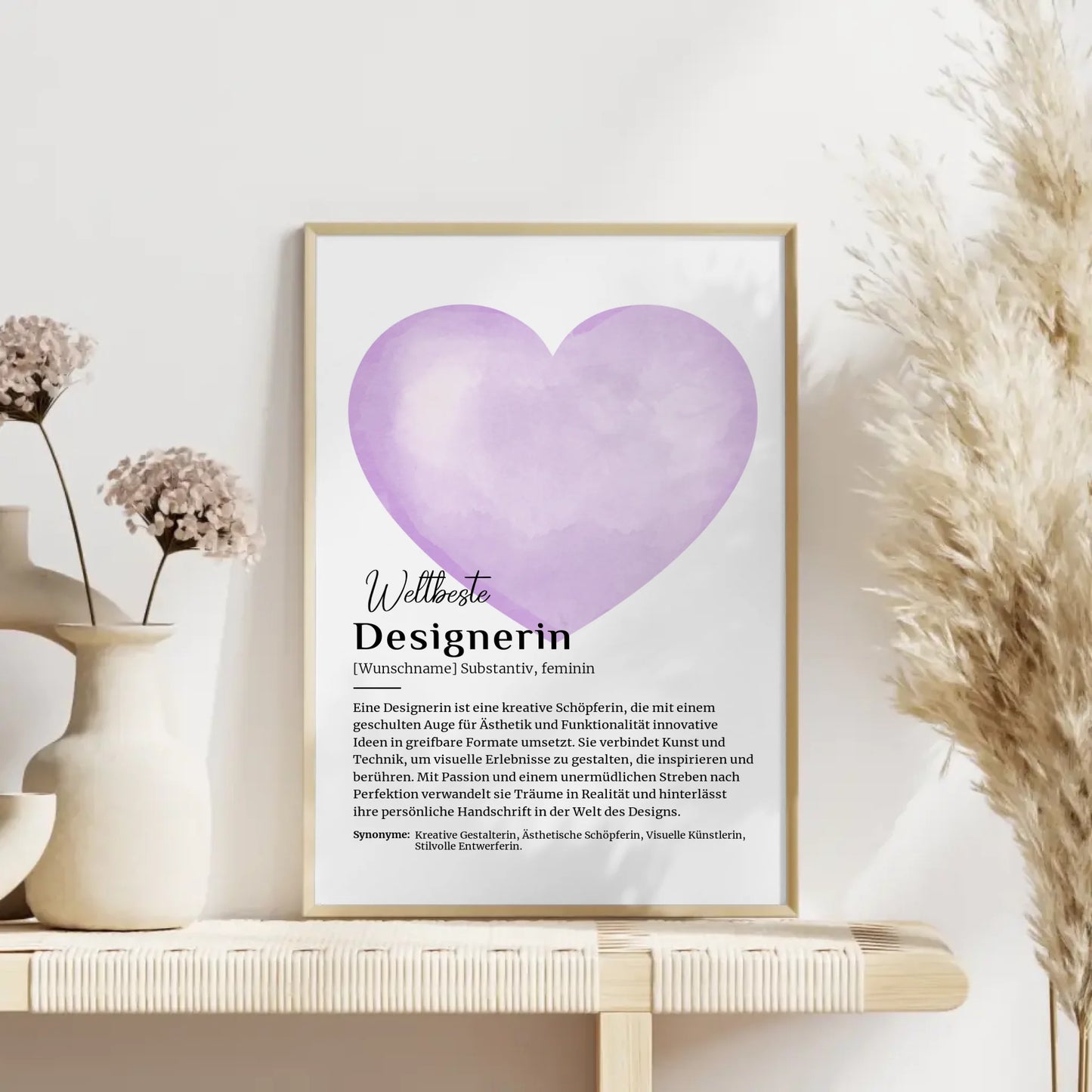 Poster Definition Designerin Design mit Namen Geschenk personalisiert