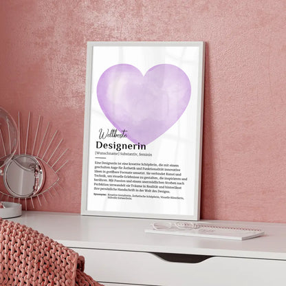 Poster Definition Designerin Design mit Namen Geschenk personalisiert
