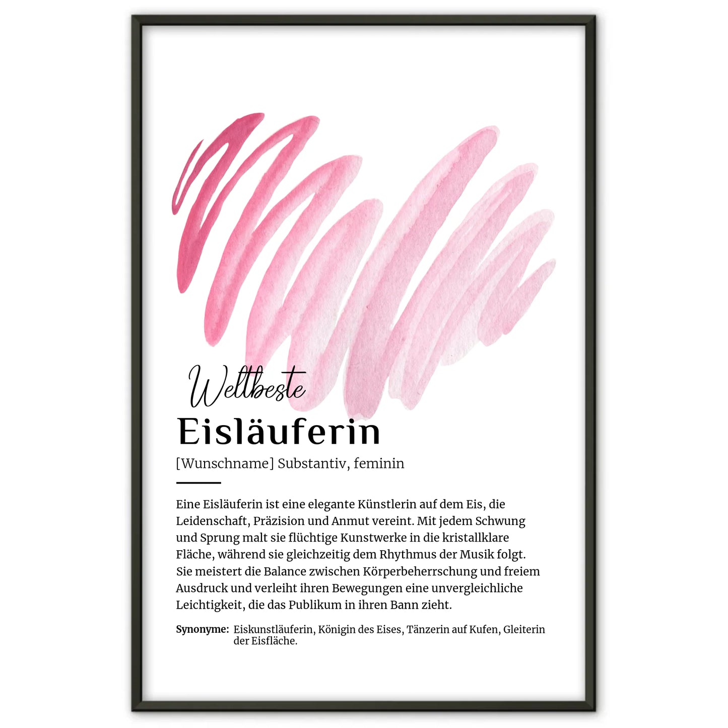 Personalisierbares Poster Definition Eisläuferin mit Namen