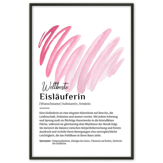 Personalisierbares Poster Definition Eisläuferin mit Namen