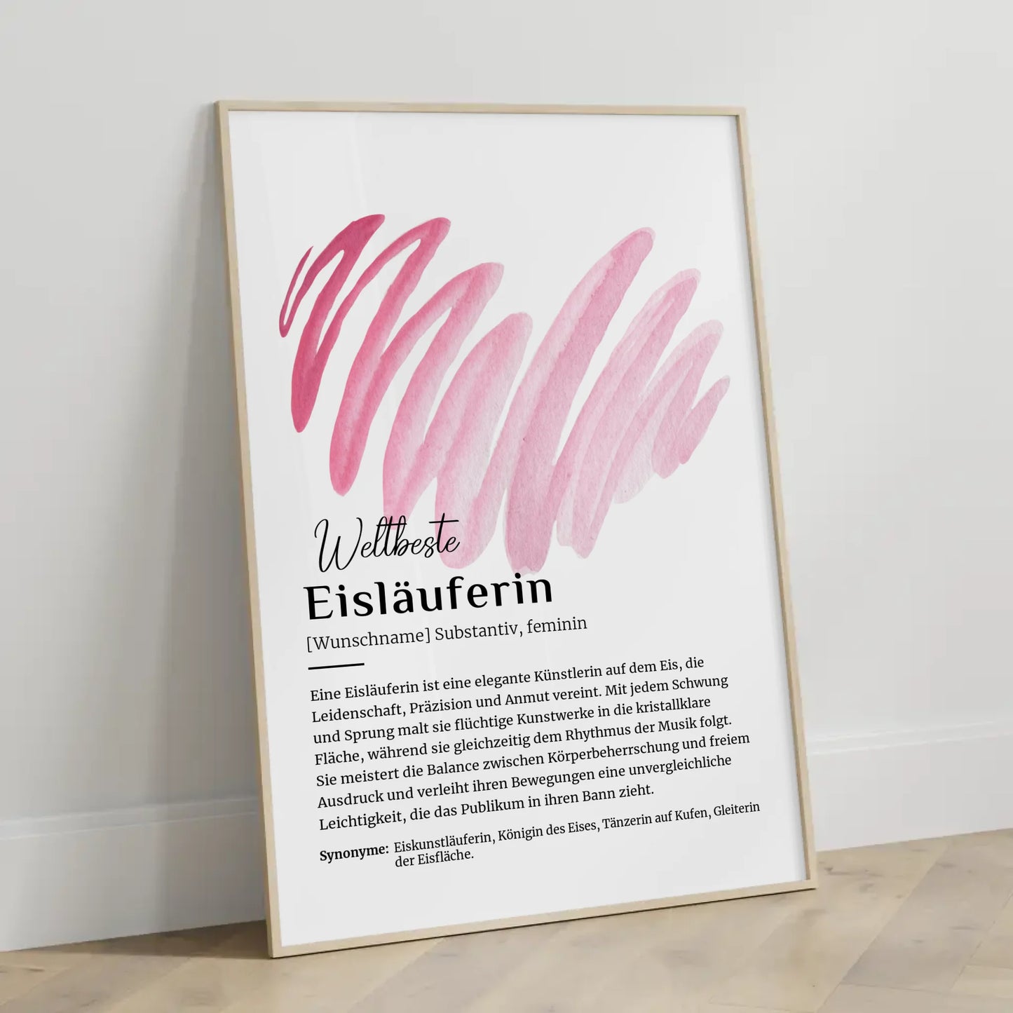 Personalisierbares Poster Definition Eisläuferin mit Namen