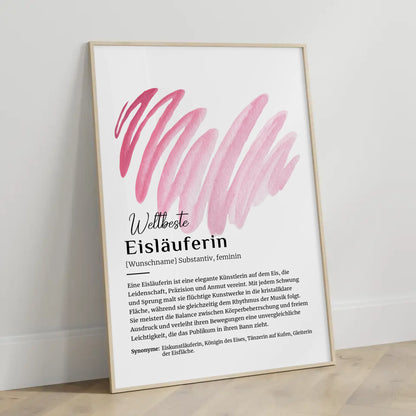 Personalisierbares Poster Definition Eisläuferin mit Namen