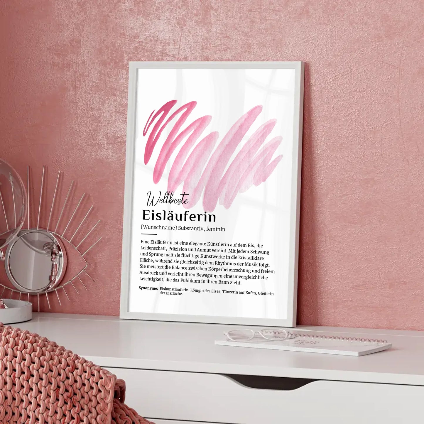 Personalisierbares Poster Definition Eisläuferin mit Namen