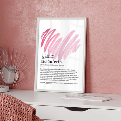 Personalisierbares Poster Definition Eisläuferin mit Namen