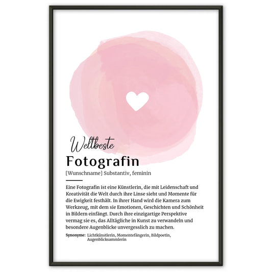 Personalisierte Poster Definition mit Namen Fotografie Fotografin