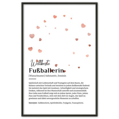 Personalisierte Poster Definition für Fußballerin mit Namen Geschenk